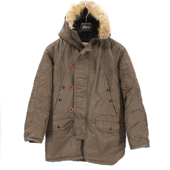 Spiewak N-3B Extreme Cold Weather Military Fur Trim Hooded Brown Parka Coat 38 - Picture 1 of 6
